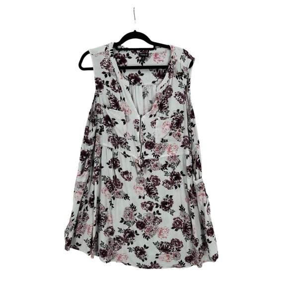 Torrid Womens Size 3 Floral Tank Top Knee Length Dress With Pockets Zip Floral - Picture 1 of 7